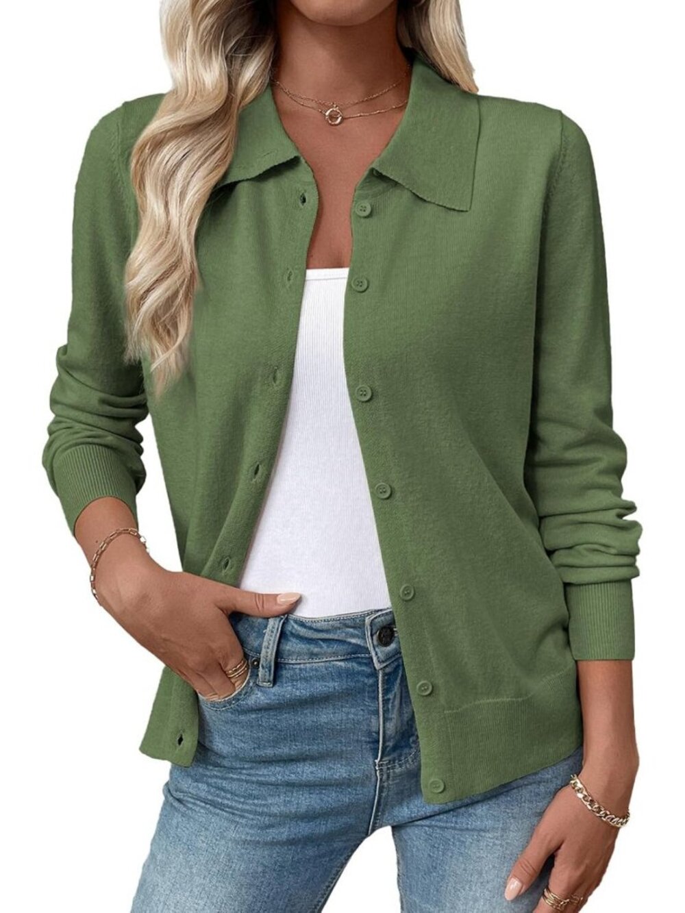 Lightweight Cardigan Sweater for Women | Soft Wool Blend, Button-Up Layering